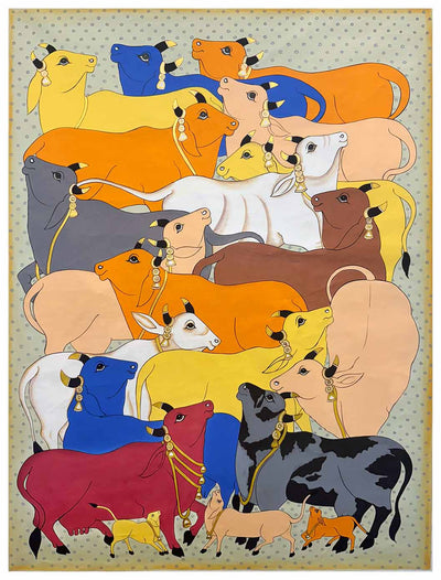 cows pichwai painting