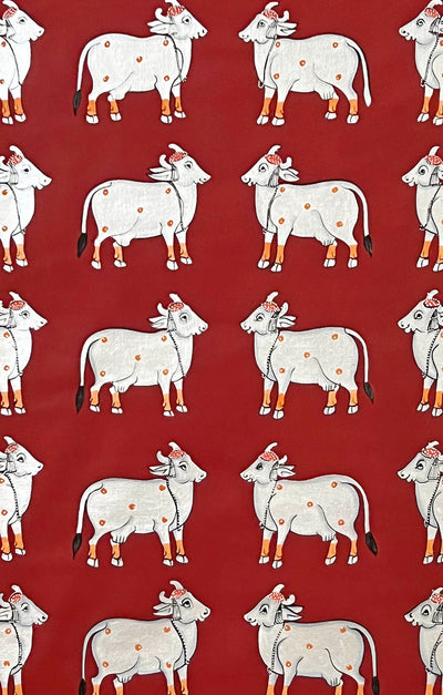 cows painting closeup