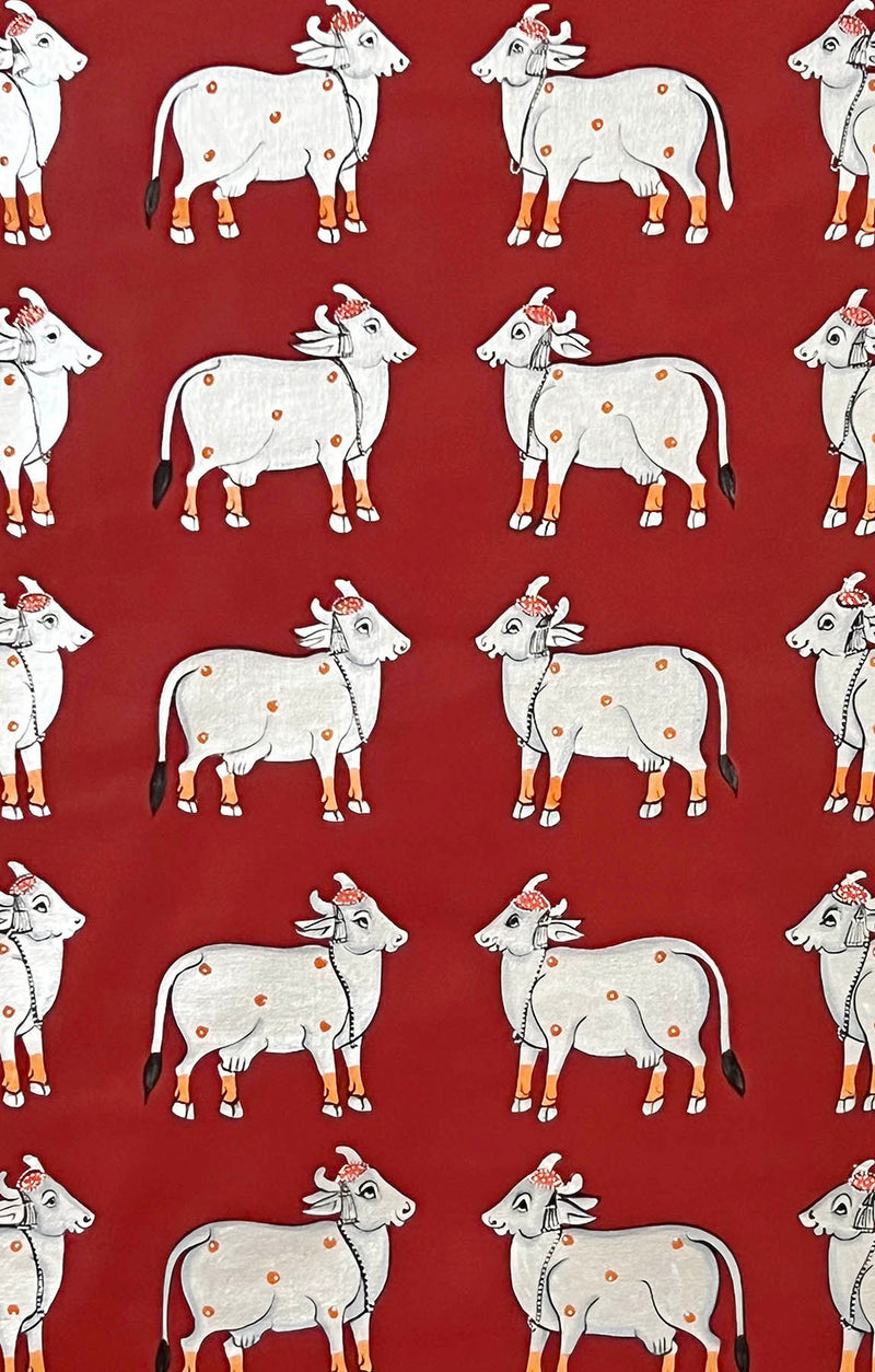cows painting closeup