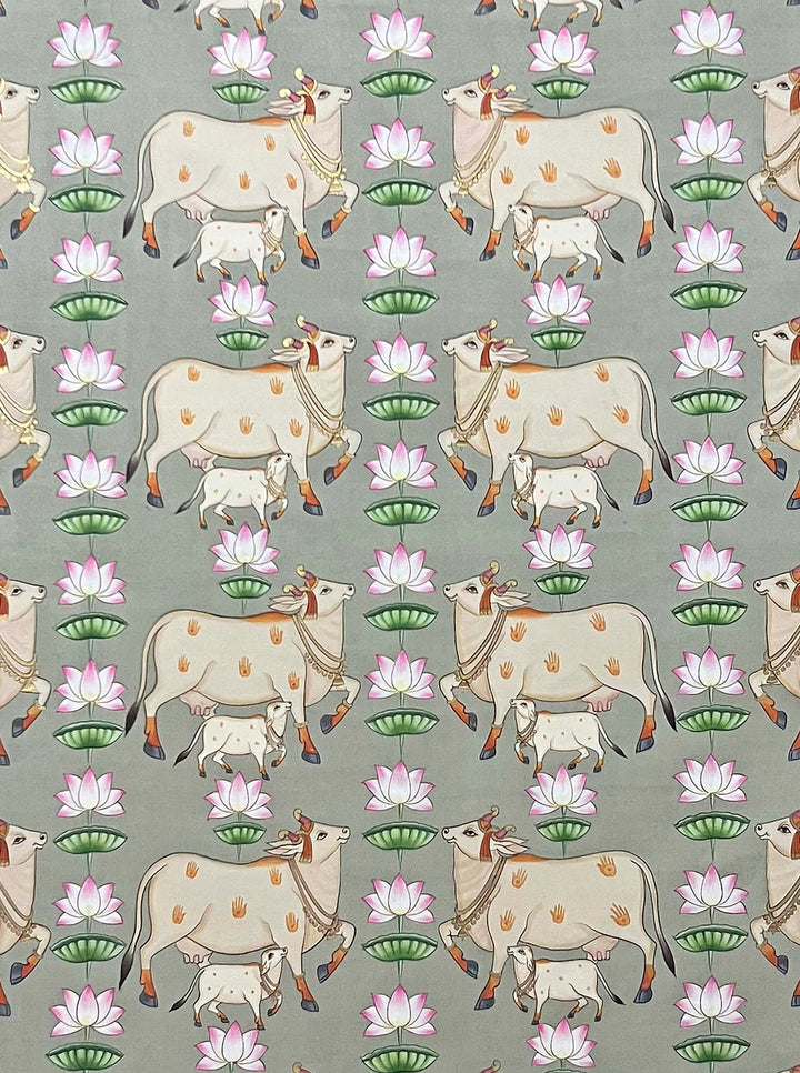 Hanmade Cows Pichwai Painting (Unframed)