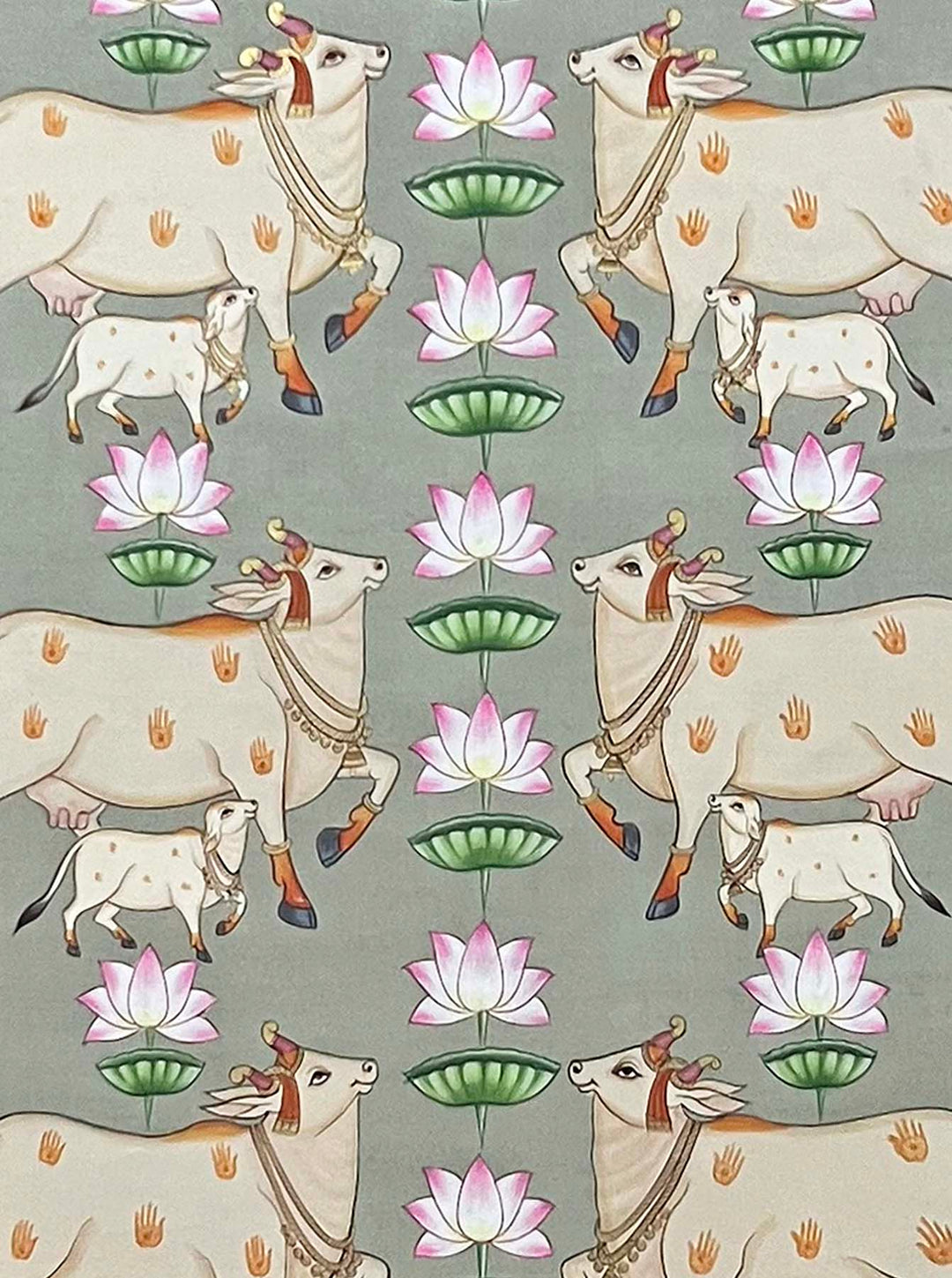 Hanmade Cows Pichwai Painting (Unframed)