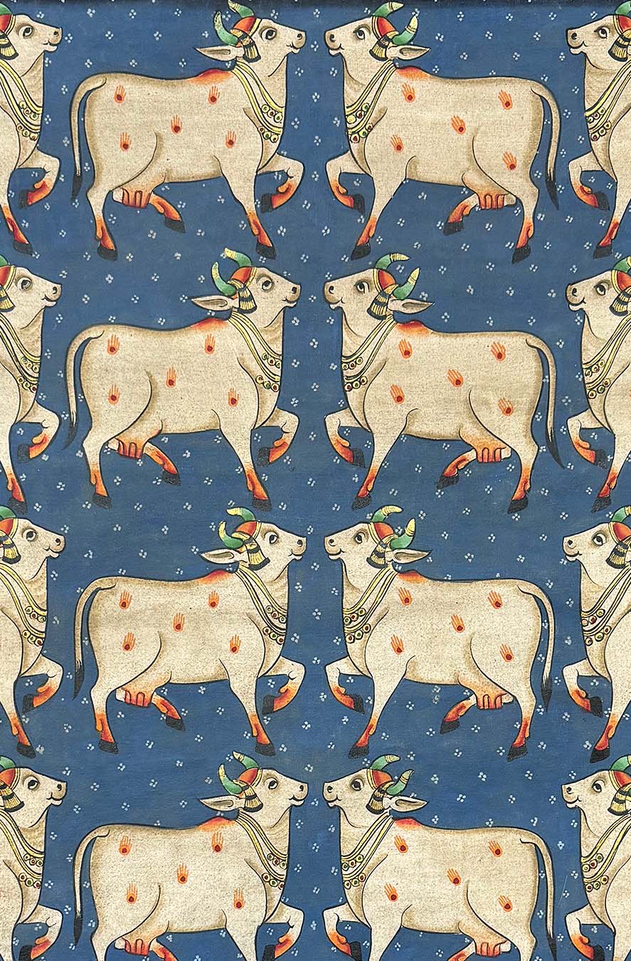 Holy Cows - Handmade Pichwai Painting (Unframed)
