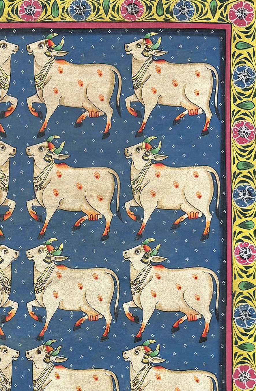 Holy Cows - Handmade Pichwai Painting (Unframed)