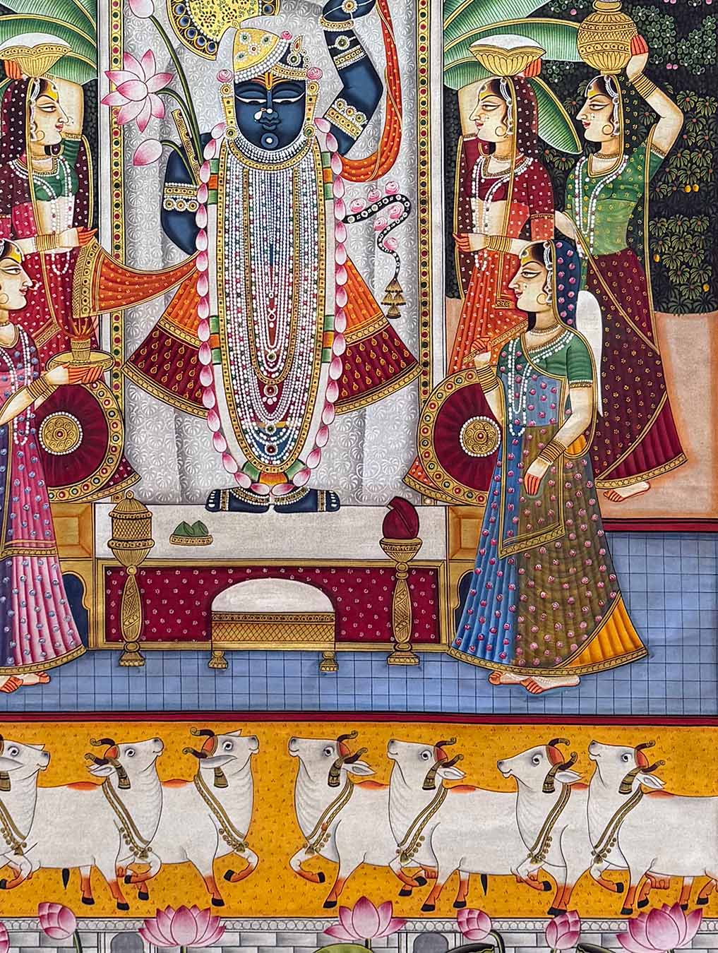 Handmade Sharad Purnima Pichwai Painting (Unframed / 91.4 x 120.6 cm)