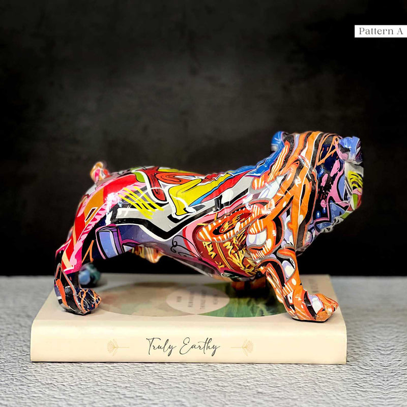 Graffiti Bulldog Figurine, angel 2