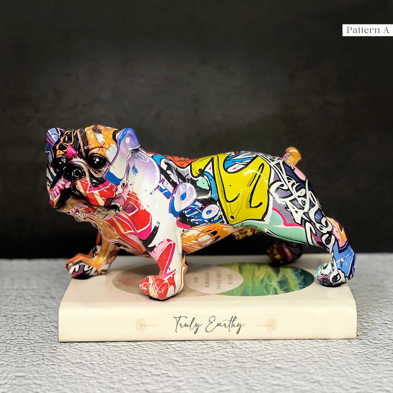 Graffiti Bulldog Figurine, angel 1