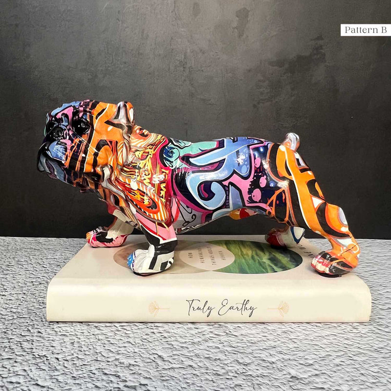 Graffiti Bulldog Figurine, angel 4