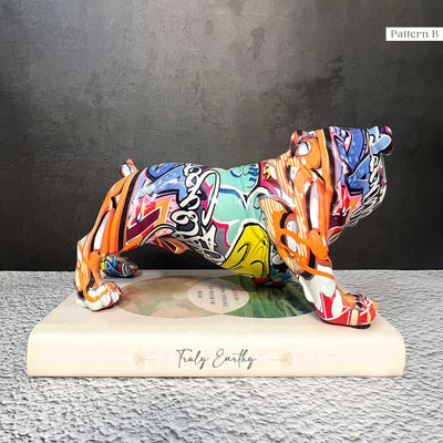 Graffiti Bulldog Figurine, angel 5