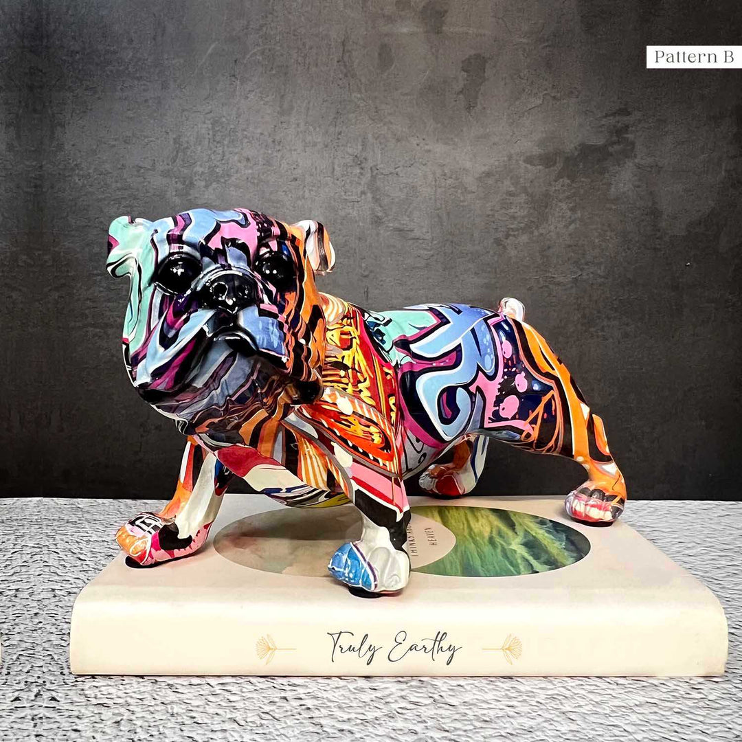 Graffiti Bulldog Figurine, angel 3