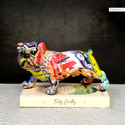 Graffiti Bulldog Figurine, angel 6