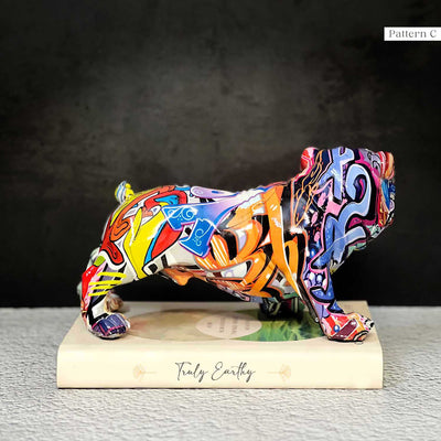 Graffiti Bulldog Figurine, angel 7