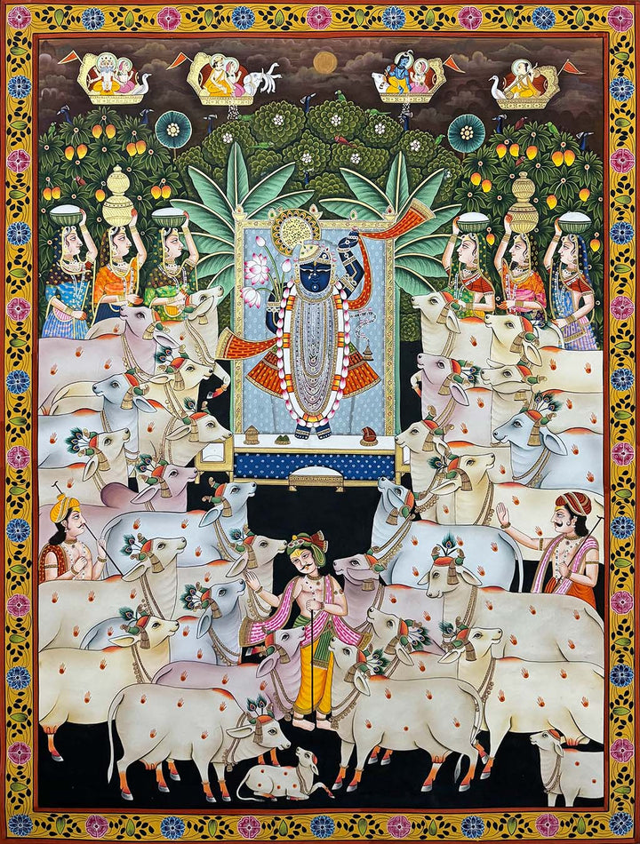 Fine Gopashtami - Handmade Pichwai Painting (Unframed)