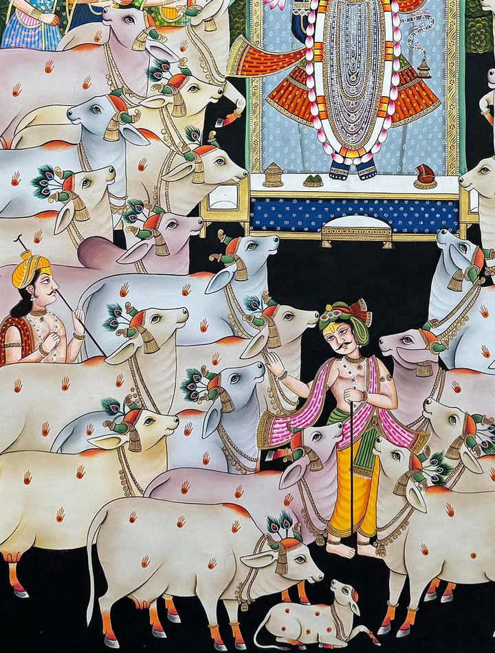 Fine Gopashtami - Handmade Pichwai Painting (Unframed)
