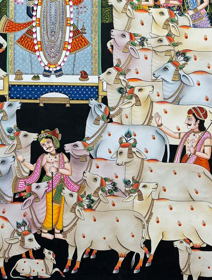 Fine Gopashtami - Handmade Pichwai Painting (Unframed)