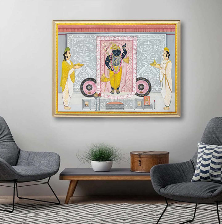 Shringara of Shrinathji - Handmade Pichwai Painting ( 128.2 x 95.2 cm / Unframed)