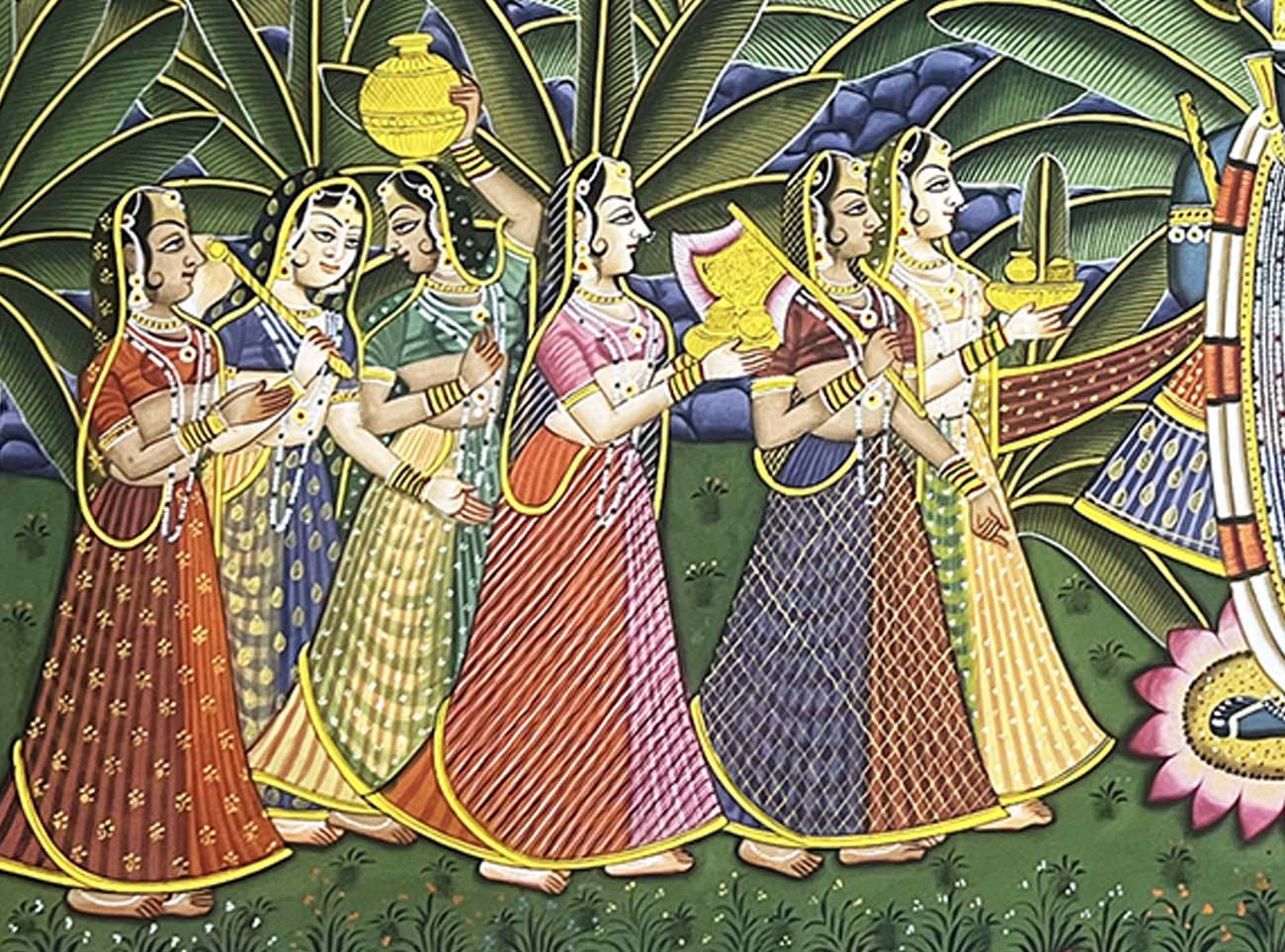 govardhan parvat pichwai painting, angel 1