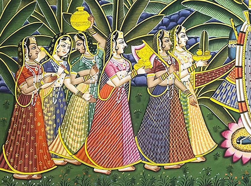 govardhan parvat pichwai painting, angel 1