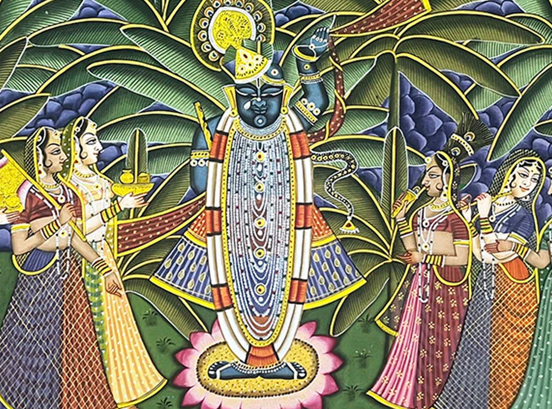 govardhan parvat pichwai painting, angel 3