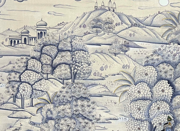 Krishna with Cows - Handmade Painting (Unframed)