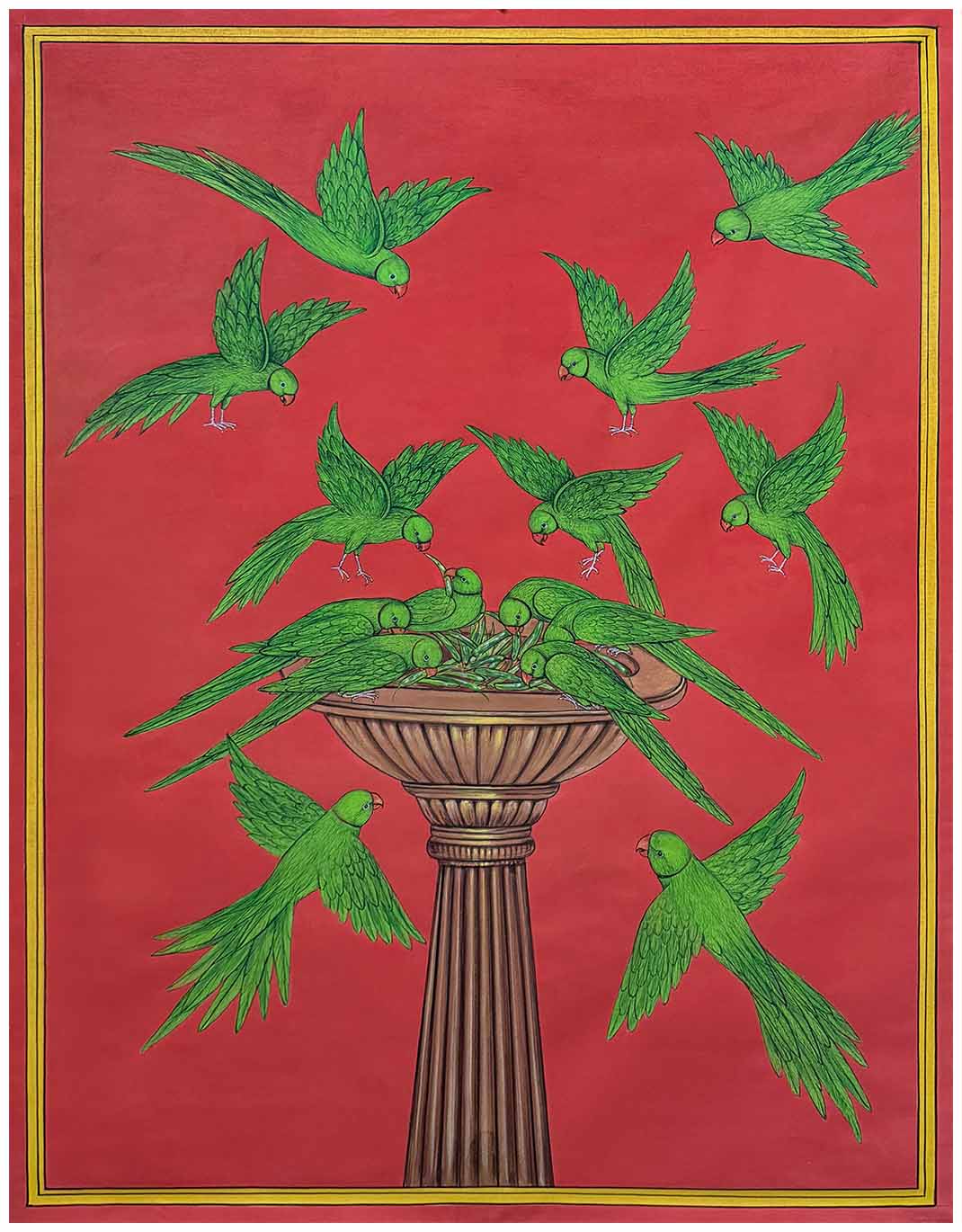 indian parrots painting