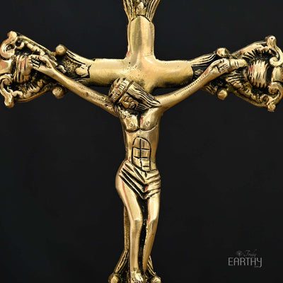 Brass Jesus Christ Cross Statue