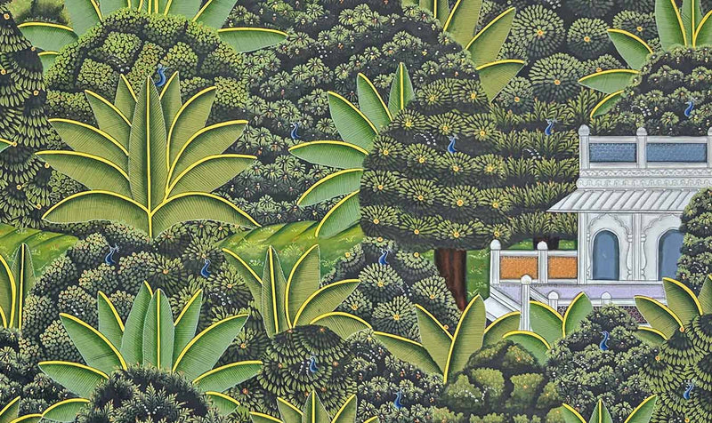 Jungle Pichwai Painting (Handmade / Unframed / 91.4 x149.8 cm)