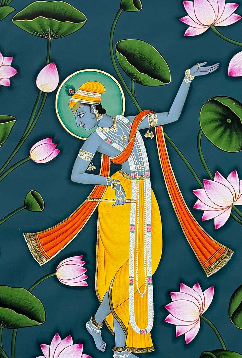 Lord Krishna Pichwai Painting - (2 X 3 Feet / Unframed)