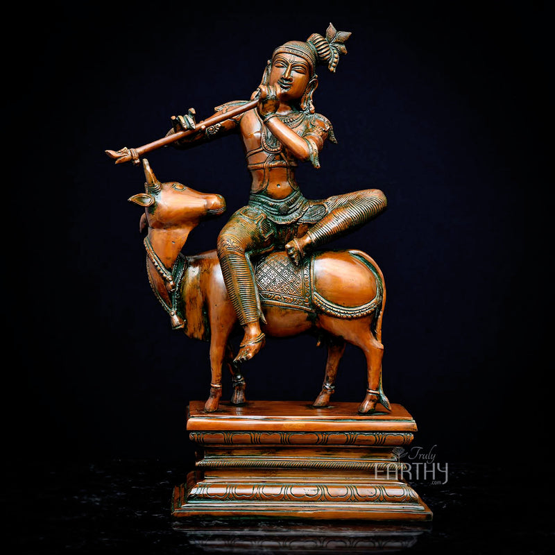 brass krishna idol