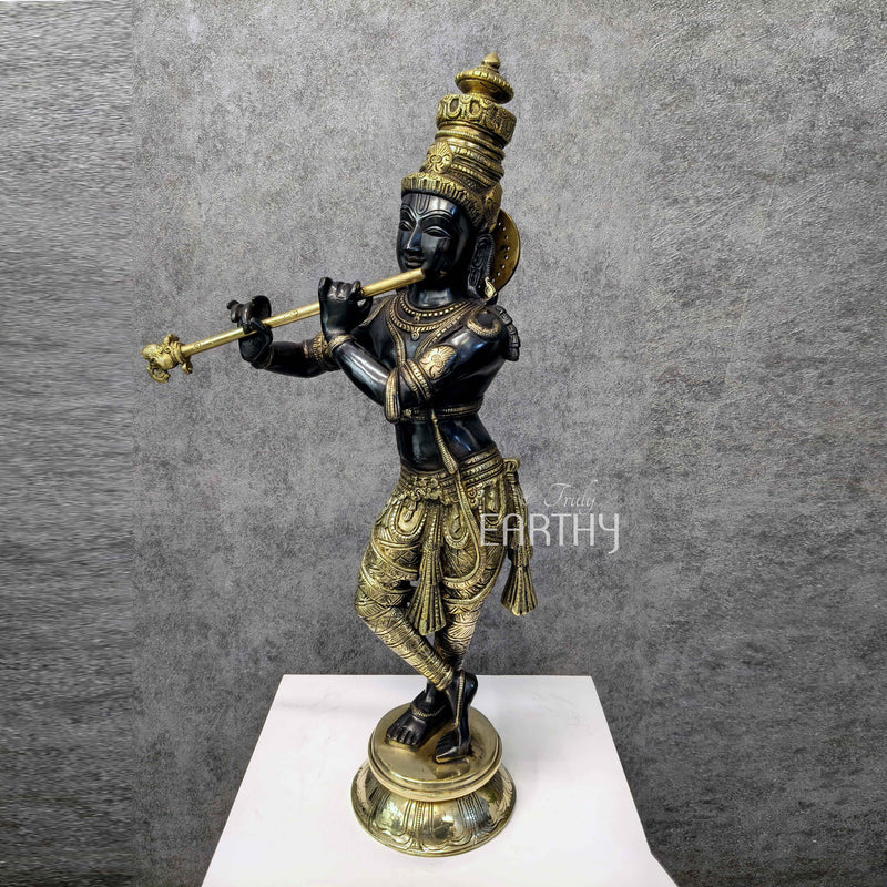 brass krishna idol_3