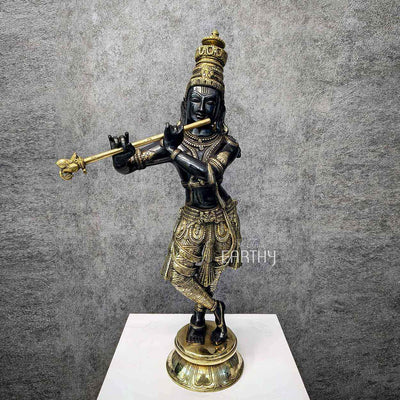 brass krishna idol