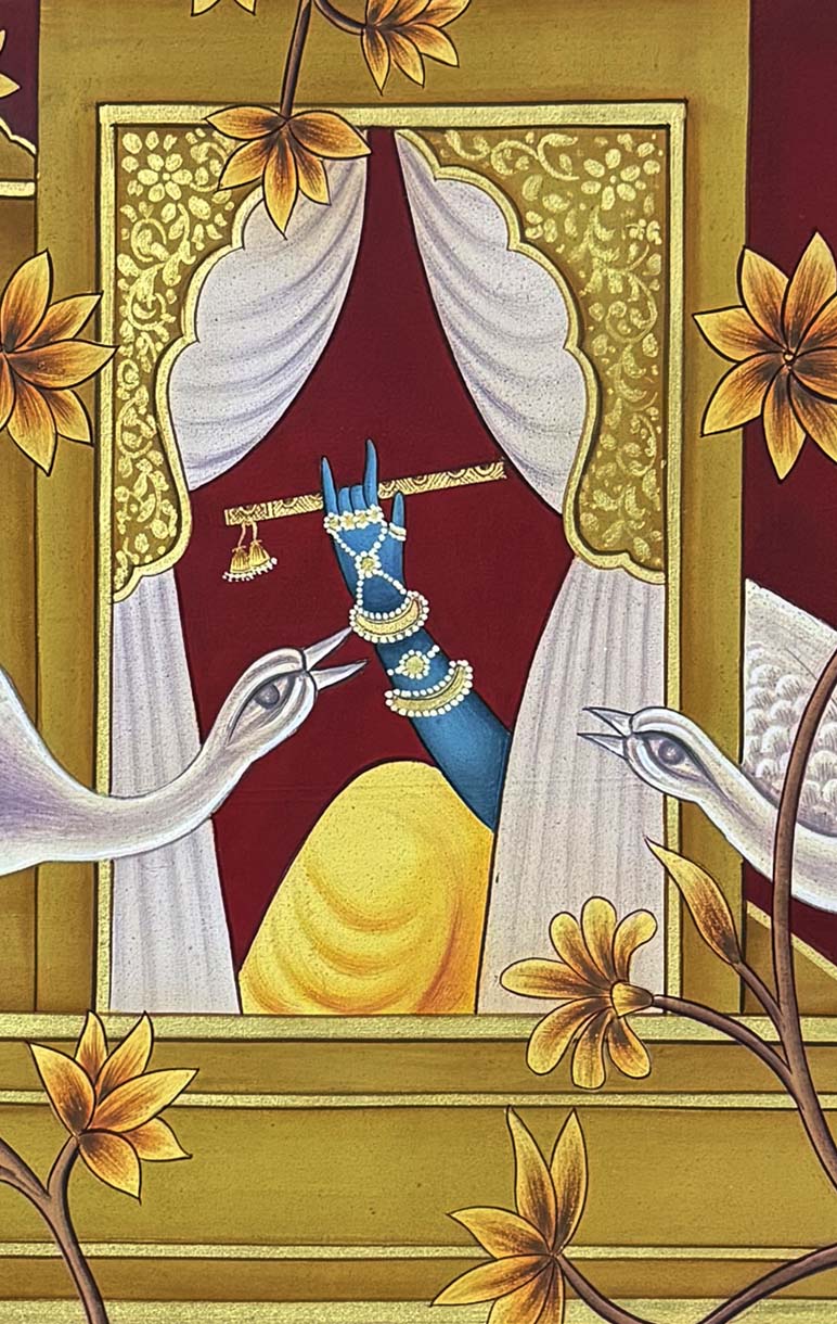 krishna painting, closeup