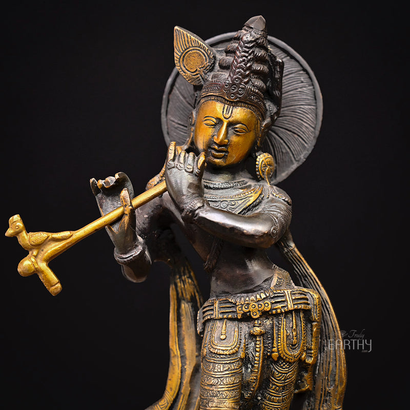 krishna statue, closeup