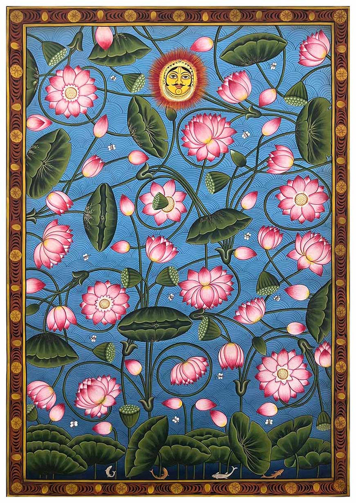 lotus pichwai painting