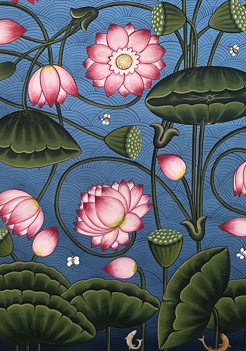 Lotus pichwai painting discount