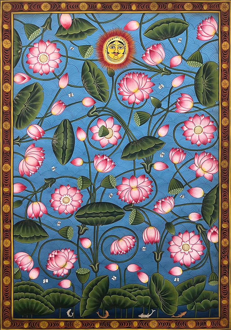 lotus pichwai painting