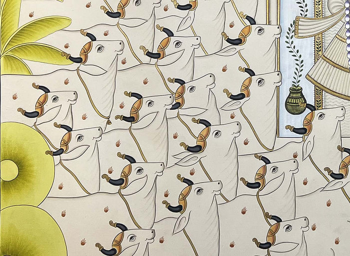 Magnificent Gopasthmi - Handmade Pichwai Painting (Unframed)