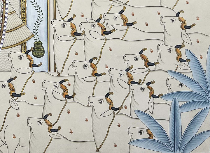 Magnificent Gopasthmi - Handmade Pichwai Painting (Unframed)