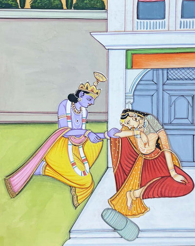 Radha Krishna - Handmade Miniature Painting