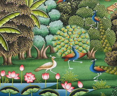 Nidhi Van - Handmade Pichwai Painting (Unframed / 3 x 2.5 feet)