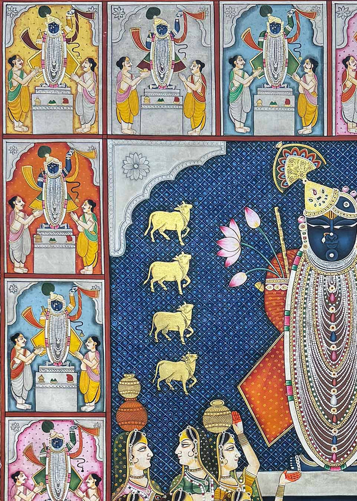 sharad purnima pichwai painting_closeup 2