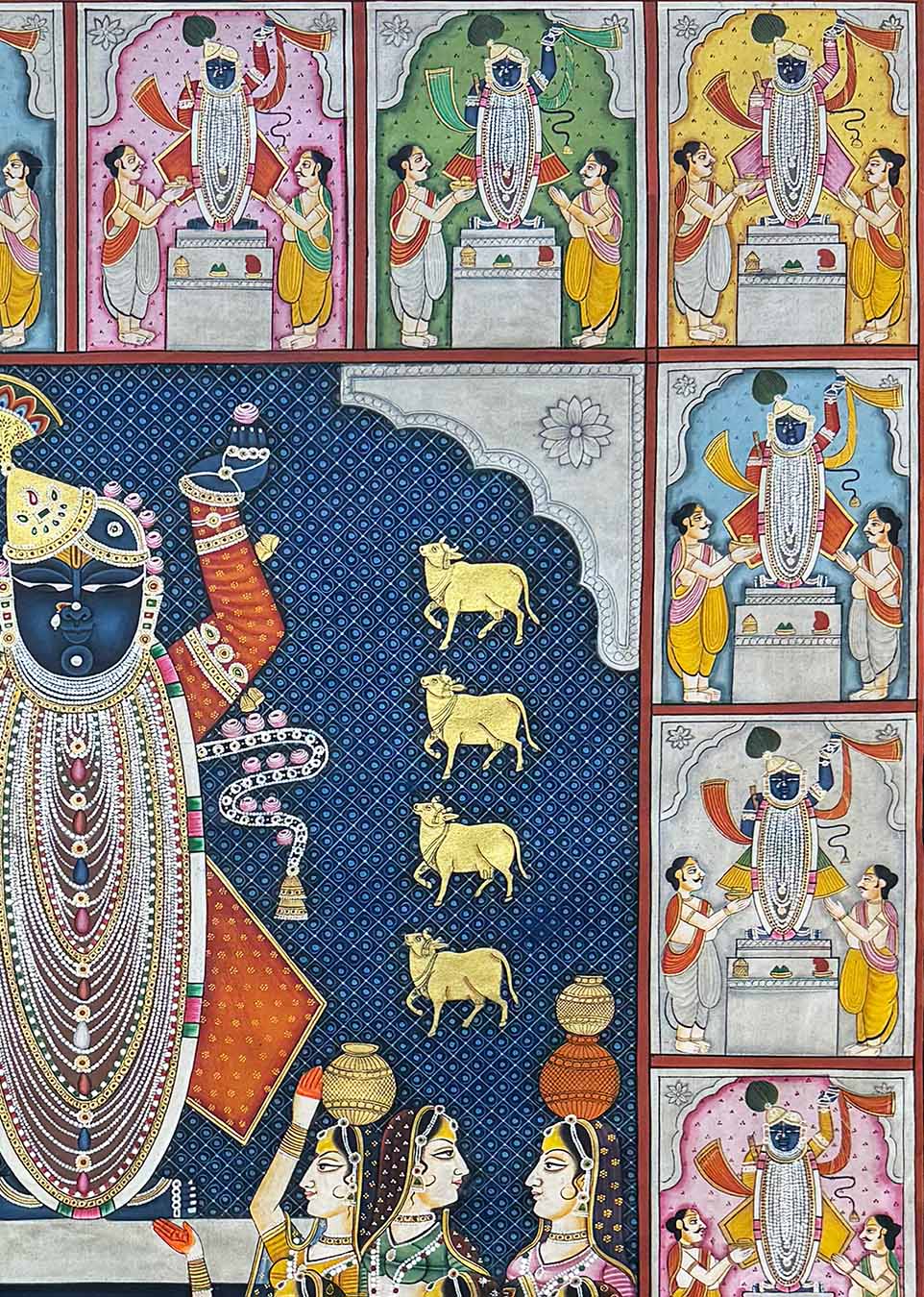 sharad purnima pichwai painting_closeup 3