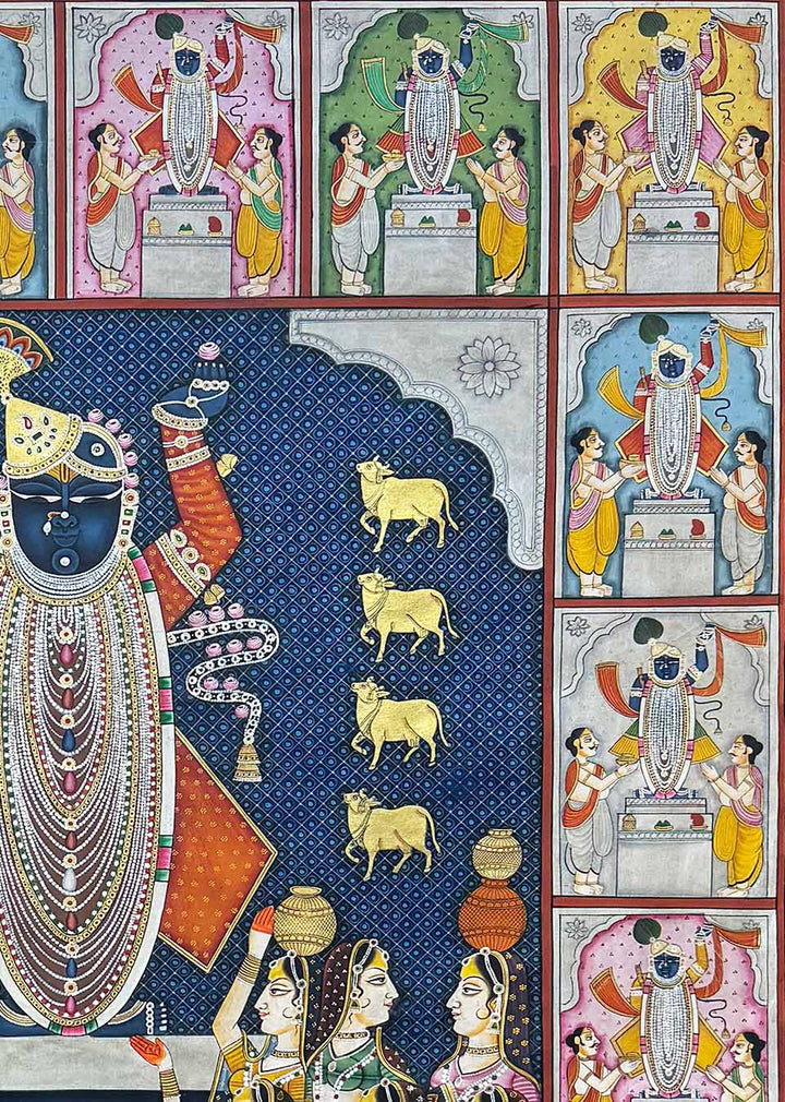sharad purnima pichwai painting_closeup 3