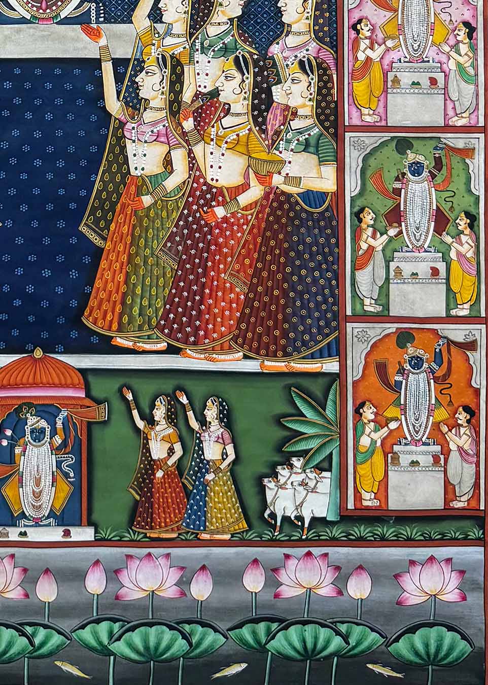 sharad purnima pichwai painting_closeup 4