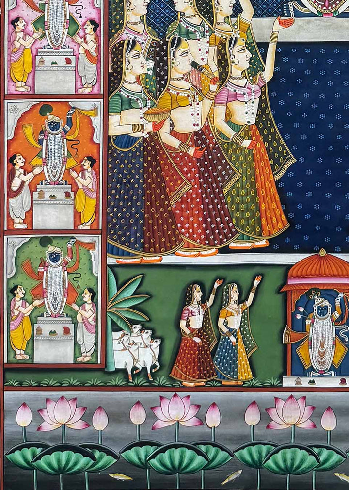 sharad purnima pichwai painting_closeup 5