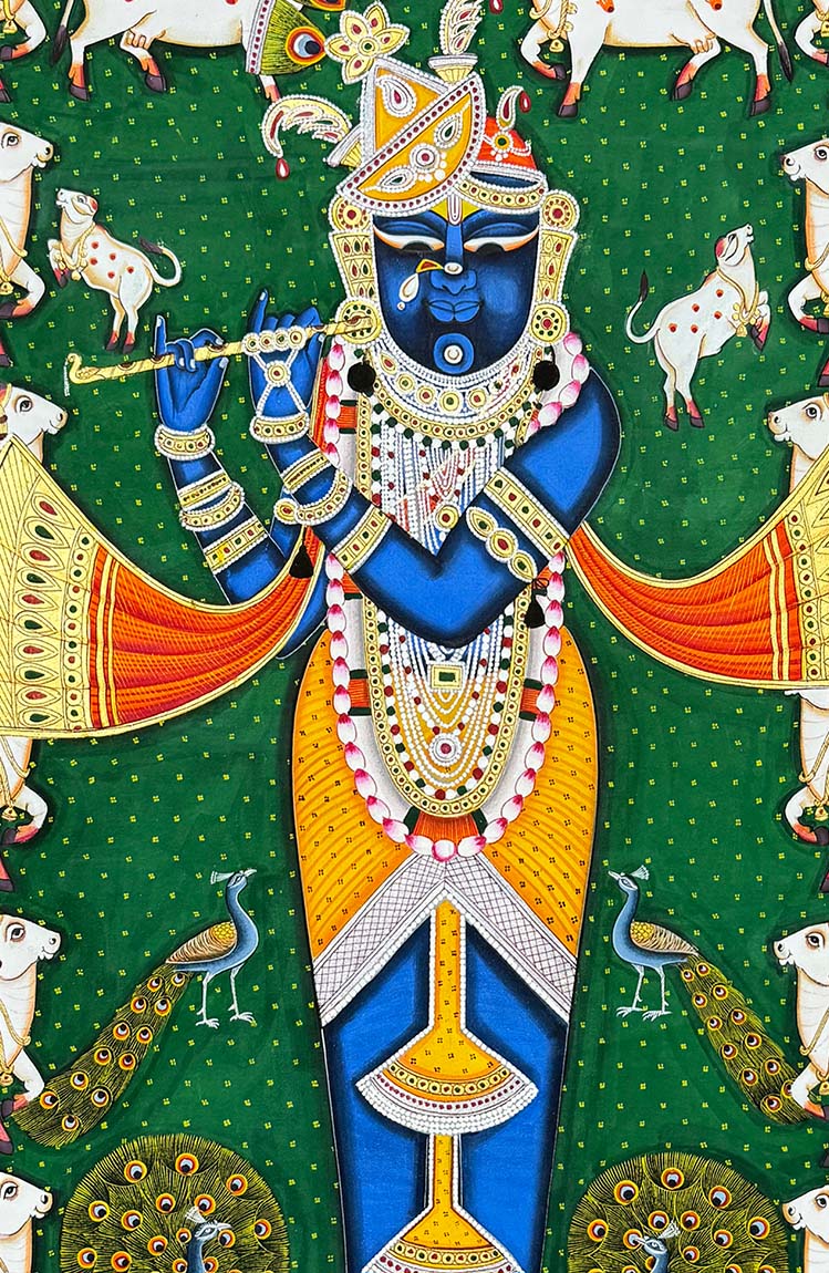 shrinayji painting, closeup