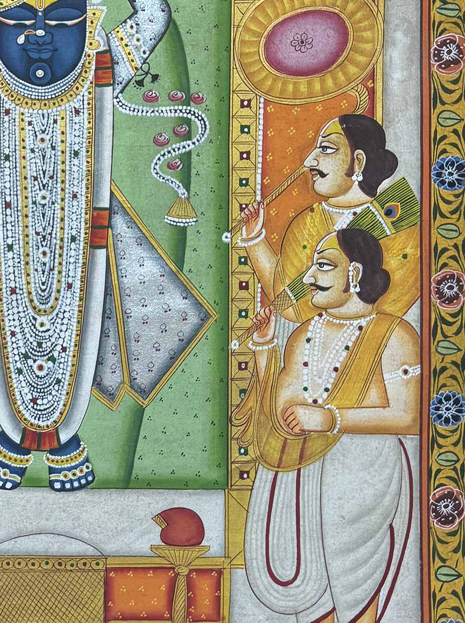 Shrinath Ji Rajbhog Darshan - Handmade Pichwai Painting (44.9 x 60.1 cm / Unframed)
