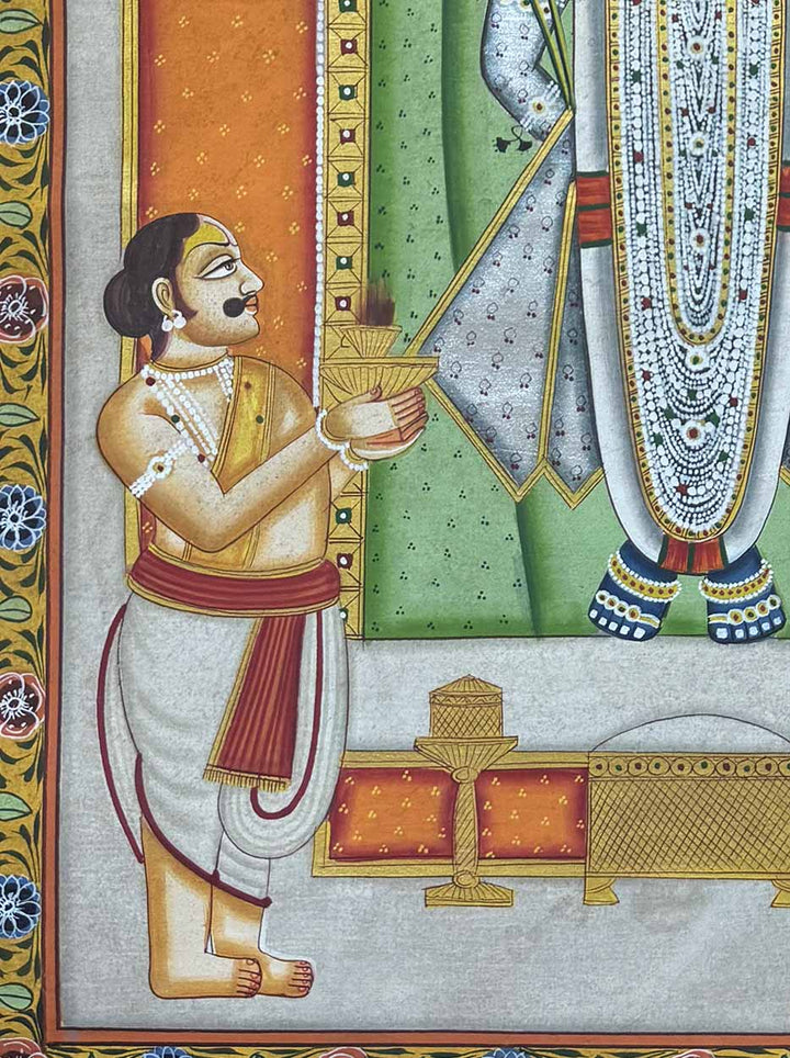 Shrinath Ji Rajbhog Darshan - Handmade Pichwai Painting (44.9 x 60.1 cm / Unframed)