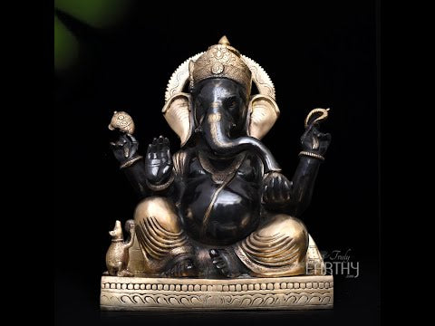 large brass ganesha statue