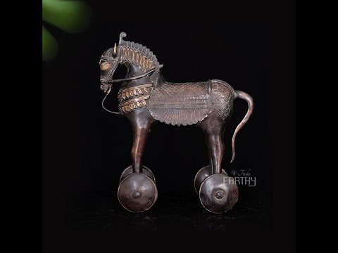 Vintage Horse on Wheels (Brass / 47.4 Cm / 16.4 Kg)
