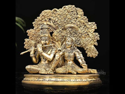 Brass Radha Krishna under Tree